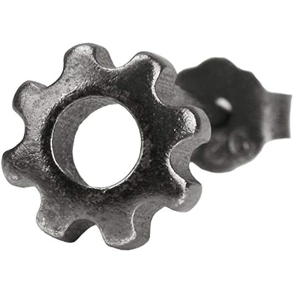 Amazon | [silver KYASYA]ギアピアス シルバー925 18G スタッド